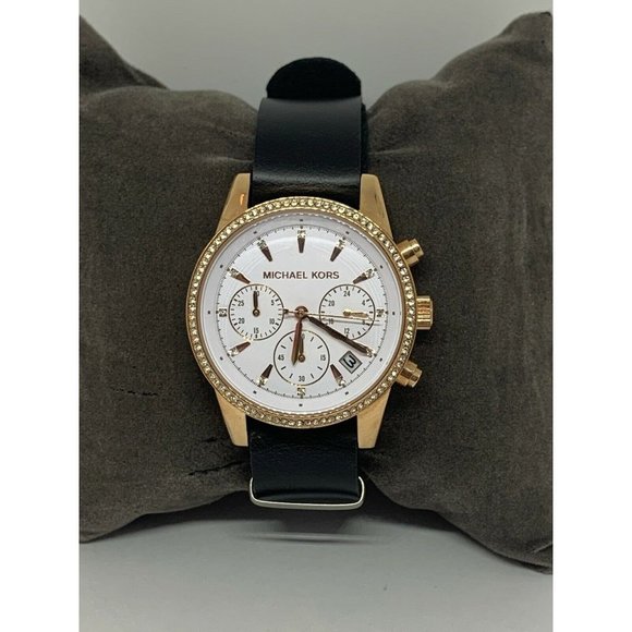 Michael Kors MK6324 Women\'s Black Leather Analog W